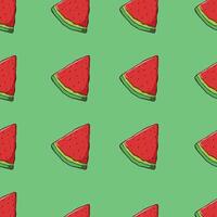 Summer Watermelon Slice Pattern Repeating Green Background Illustration vector