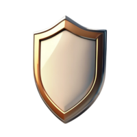 Gold and Silver 3D Shield Icon Background isolated on a transparent background 3D icon png