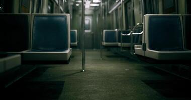 CGI Quiet moment in an empty subway car during late night travel video