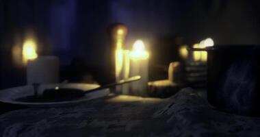 CGI Candlelit dinner table set for an intimate evening video