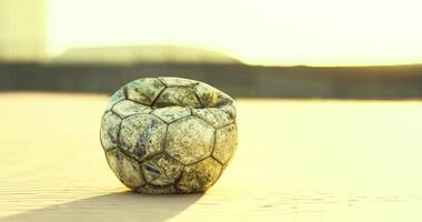 CGI Unique handcrafted ring made from a recycled soccer ball on sandy beach video