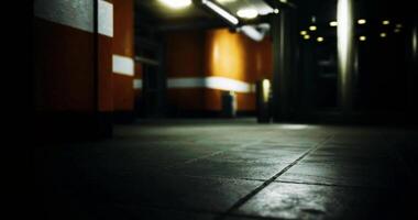 CGI Light casts shadows in a deserted urban subway station at night video