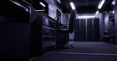 CGI Office space in a modern workspace with sleek design and dark tones video