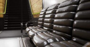 CGI Sleek, minimalist seating in urban transit station design video