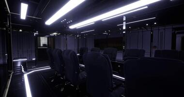 CGI Modern conference room with sleek design and innovative lighting features video