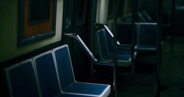 CGI Empty subway car during off peak hours in a bustling urban environment video