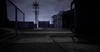 CGI Evening street view with shadows in an urban area under cloudy sky video
