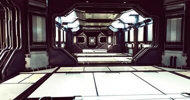 CGI Modern futuristic hallway in a sci fi environment with sleek design video