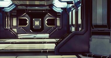 CGI Futuristic interior of a space station corridor with sleek design elements video