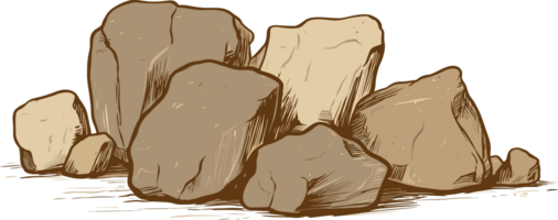 A drawing of rocks in the desert png