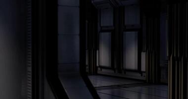 CGI Dark corridor in futuristic building with soft ambient light video