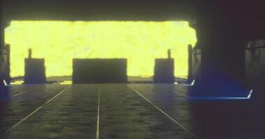 CGI Mysterious illuminated corridor leading to an unknown destination video