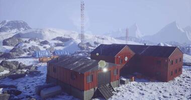CGI Research facility in a snowy landscape during daytime in remote location video