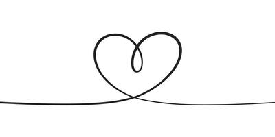 Minimalist Black Line Drawing Single Heart Shape love vector