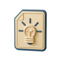3D icon, A lightbulb icon symbolizing ideas, glowing effect png