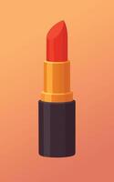 Lipstick icon on orange background vector