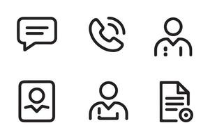 Communication and contact icons set for business vector