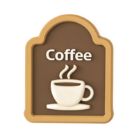 3D icon, Coffee Menu Board Illustration isolated on a transparent background png