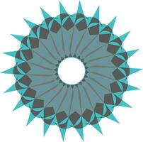 Teal and gray geometric mandala design for print vector