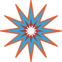 Abstract starburst design blue orange background vector
