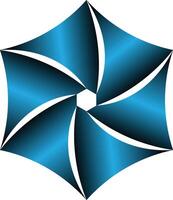 Abstract blue hexagonal swirl graphic design element vector