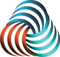 Abstract interlocking triangular curves design vector