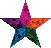 Colorful low poly star abstract design artwork vector