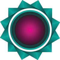 Abstract teal and magenta circular graphic design vector