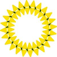 Abstract circular design with yellow and green vector
