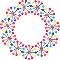 a colorful circle with many dots on it vector