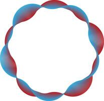 Abstract red and blue wave circle frame design vector