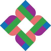 Abstract colorful geometric design element for print vector