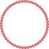 Circular red flower frame design element vector