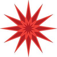 Abstract sixteen pointed starburst red design vector