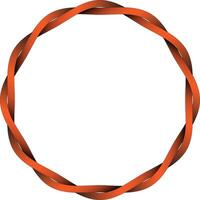 Abstract orange intertwined circular graphic design vector