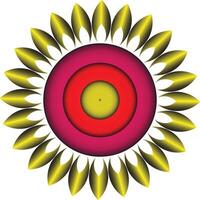 Golden petals circular mandala abstract design vector