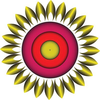 Golden petals circular mandala abstract design