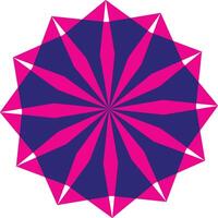 Pink and blue geometric starburst abstract design vector