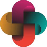 Abstract colorful interlocking shapes design vector
