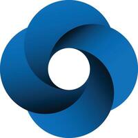 Abstract Blue Intertwined Circles Design vector