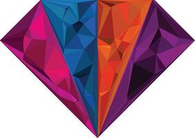 Abstract polygonal diamond gemstone design vector