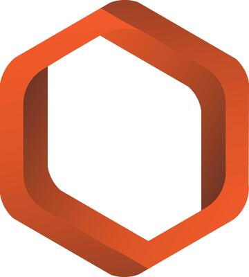 Abstract orange hexagon frame design for graphics