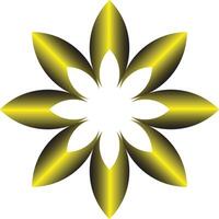 Abstract golden flower design graphic element vector