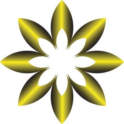 Abstract golden flower design graphic element