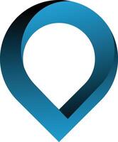 Abstract 3d location pin design in blue and black vector