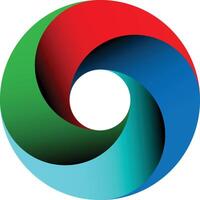 Vibrant Abstract Circle Design with Red, Green, and Blue Colors vector