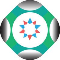 Abstract geometric teal and green design vector