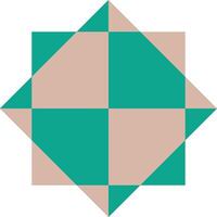 Teal and beige abstract geometric pattern design vector