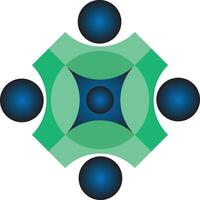 Abstract circular design with green and blue vector