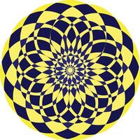 Abstract circular yellow blue design vector